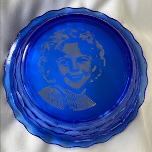 Shirley Temple Cobalt Blue Depression Glass Bowl Vintage